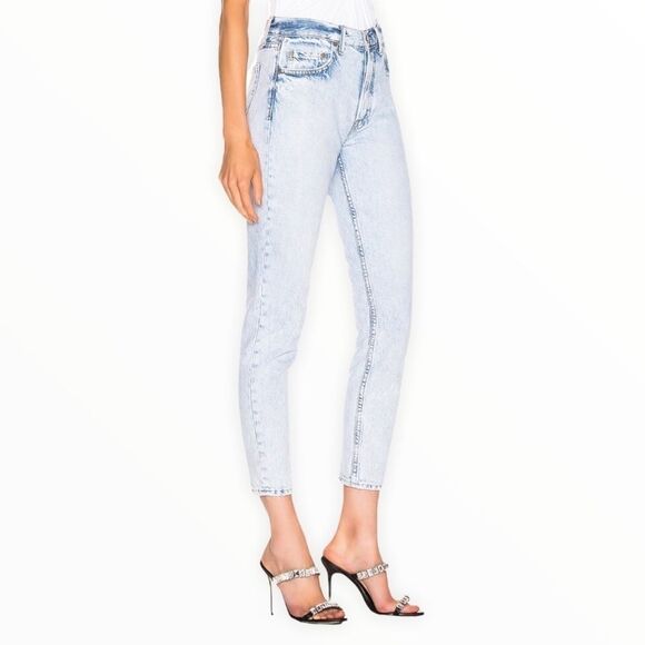 NWT! GRLFRND Karolina High Rise Acid Wash Button Fly Skinny Jean in Never Again - Picture 2 of 12